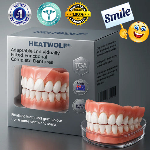 ✅ Made and Shipped from the Australia | HEATWOLF® Adaptable Custom-Fit Functional Complete Dentures 🍀